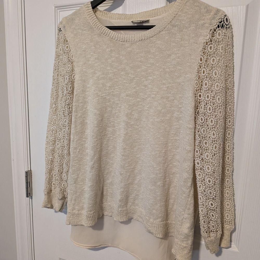Lucky Brand Cream Knit Sweater